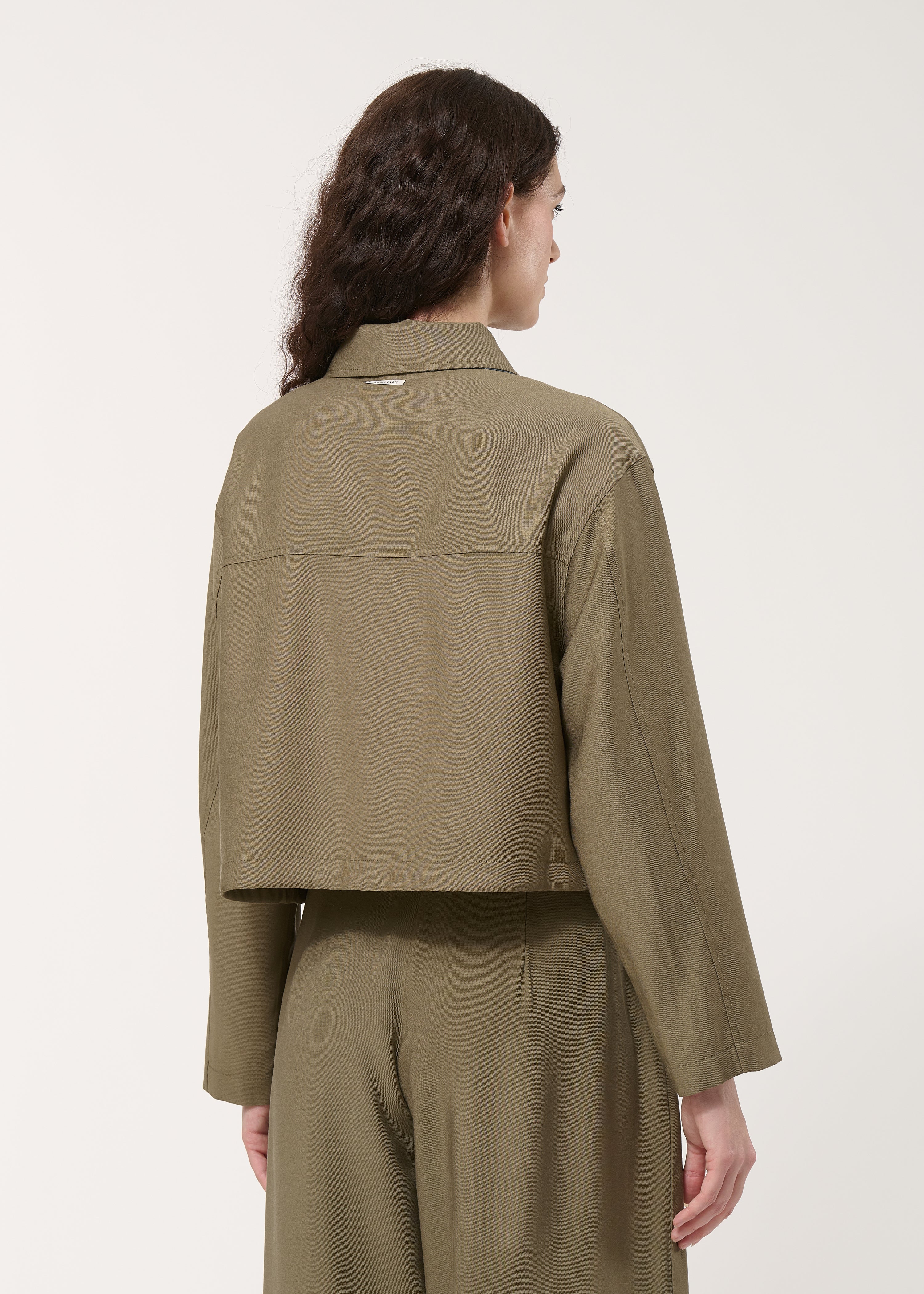 Chemise kaki courte à coulisse - KAKI#couleur_KAKI