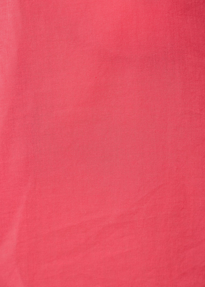 Chemise corail courte oversize unie - VERMILLON#couleur_VERMILLON