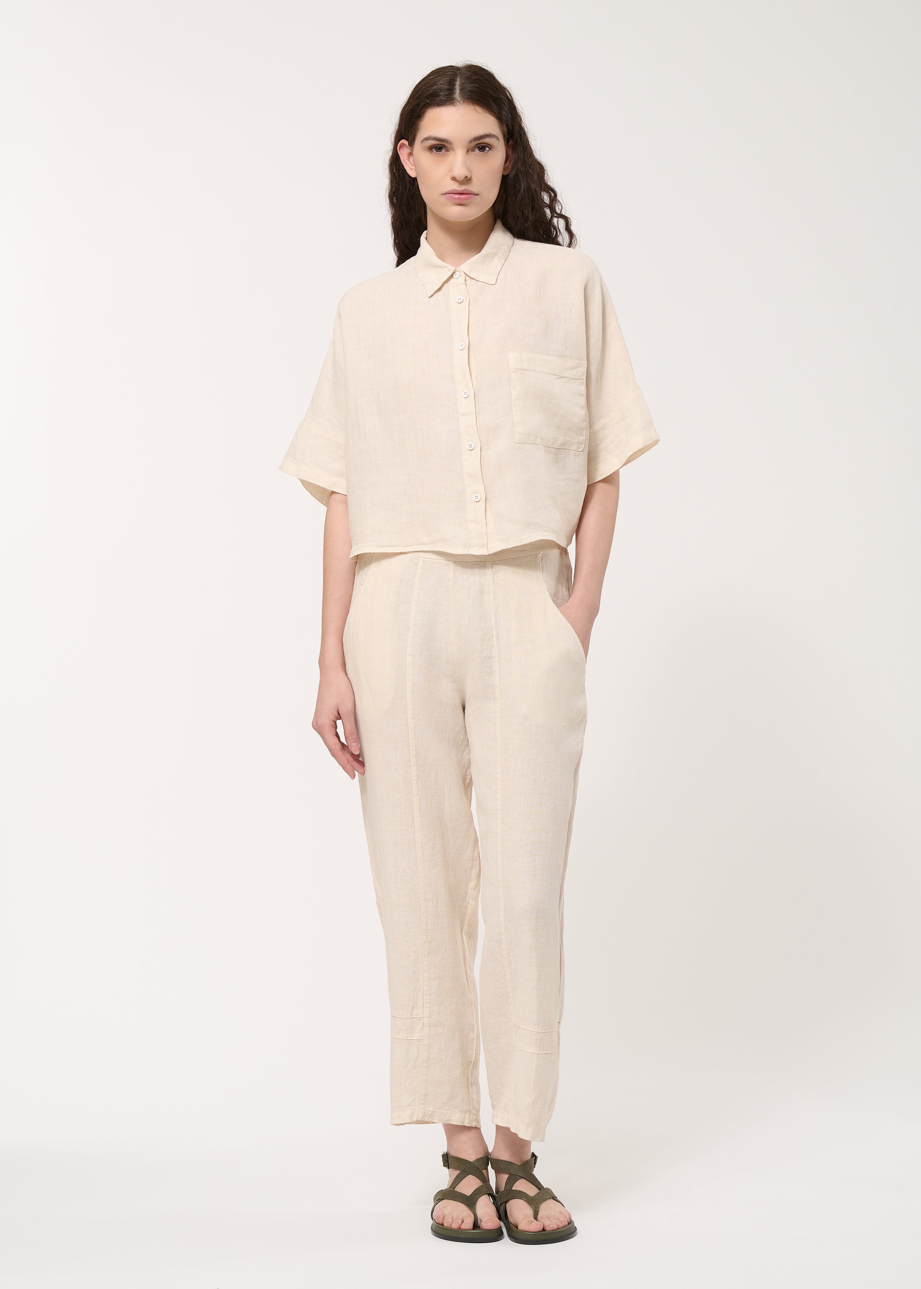 Chemise beige en lin - NATUREL#couleur_NATUREL
