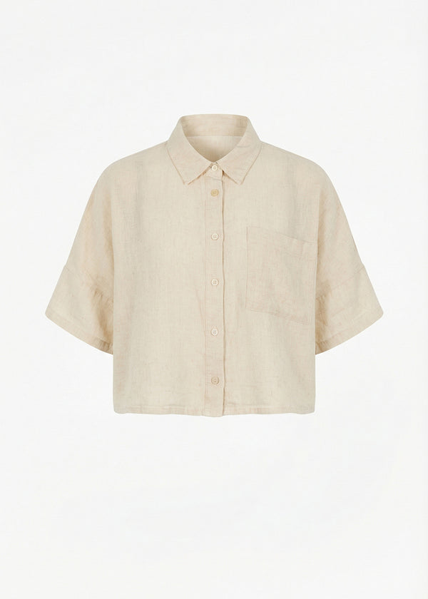 Chemise beige en lin - NATUREL#couleur_NATUREL