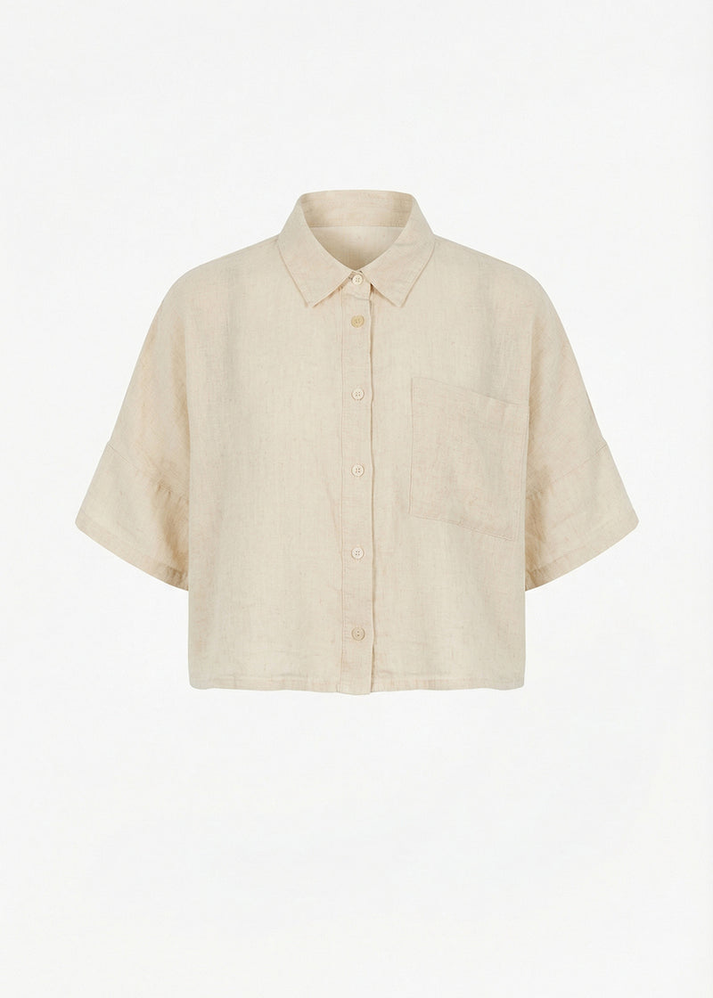 Chemise beige en lin - NATUREL#couleur_NATUREL