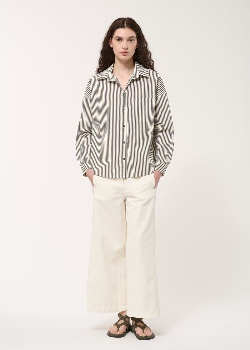 Chemise grise oversize rayée - ANTHRACITE#couleur_ANTHRACITE