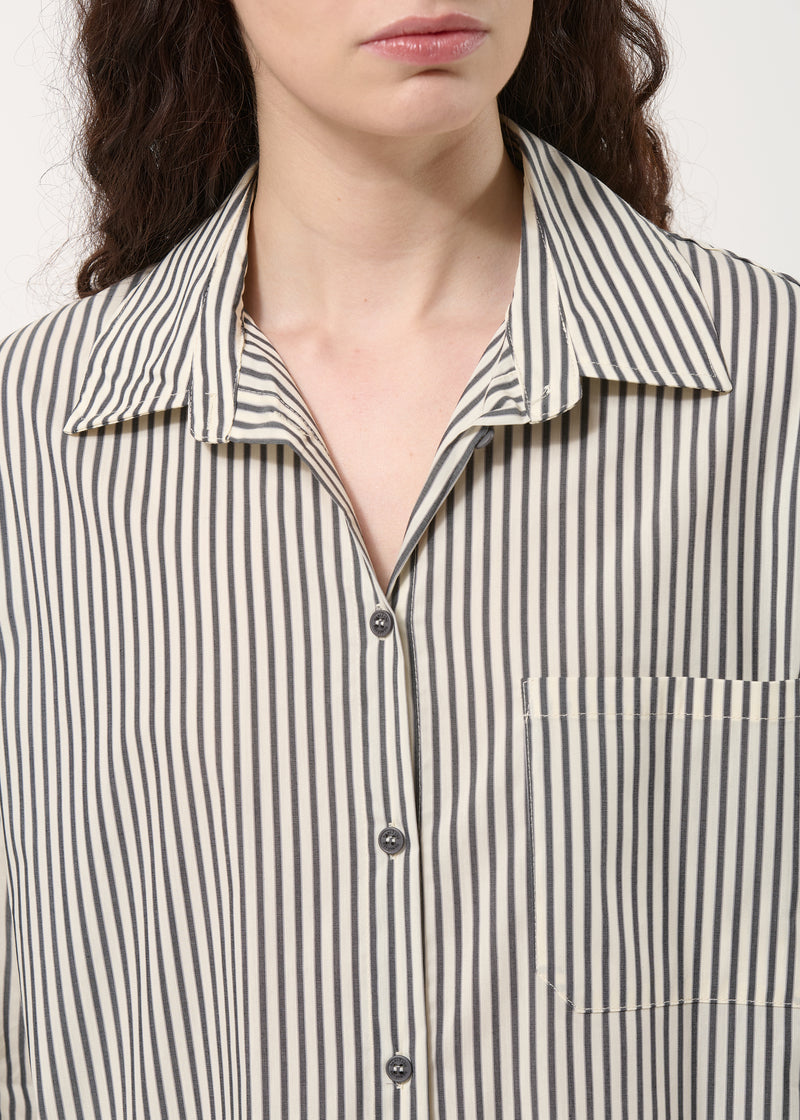 Chemise grise oversize rayée - ANTHRACITE#couleur_ANTHRACITE