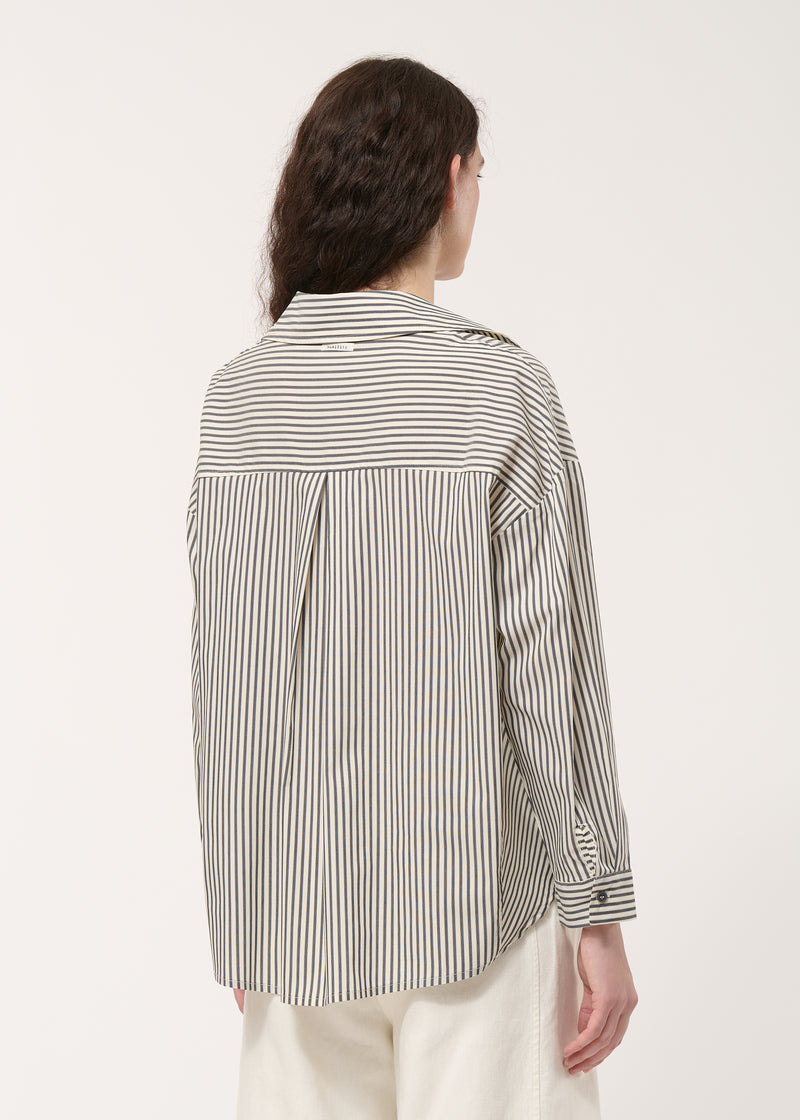Chemise grise oversize rayée - ANTHRACITE#couleur_ANTHRACITE