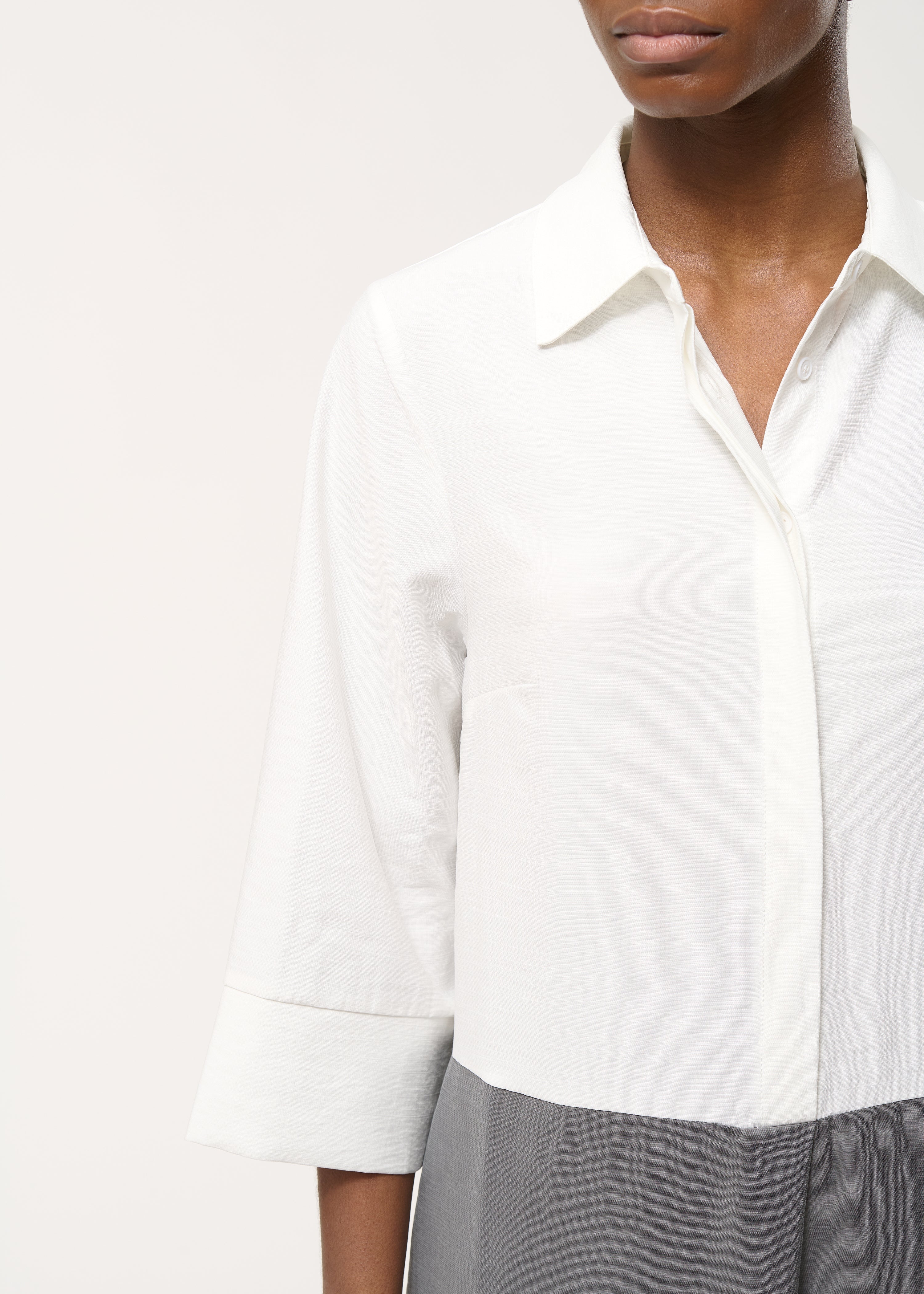Combinaison bicolore oversize - BLANC/ANTHRACITE#couleur_BLANC/ANTHRACITE
