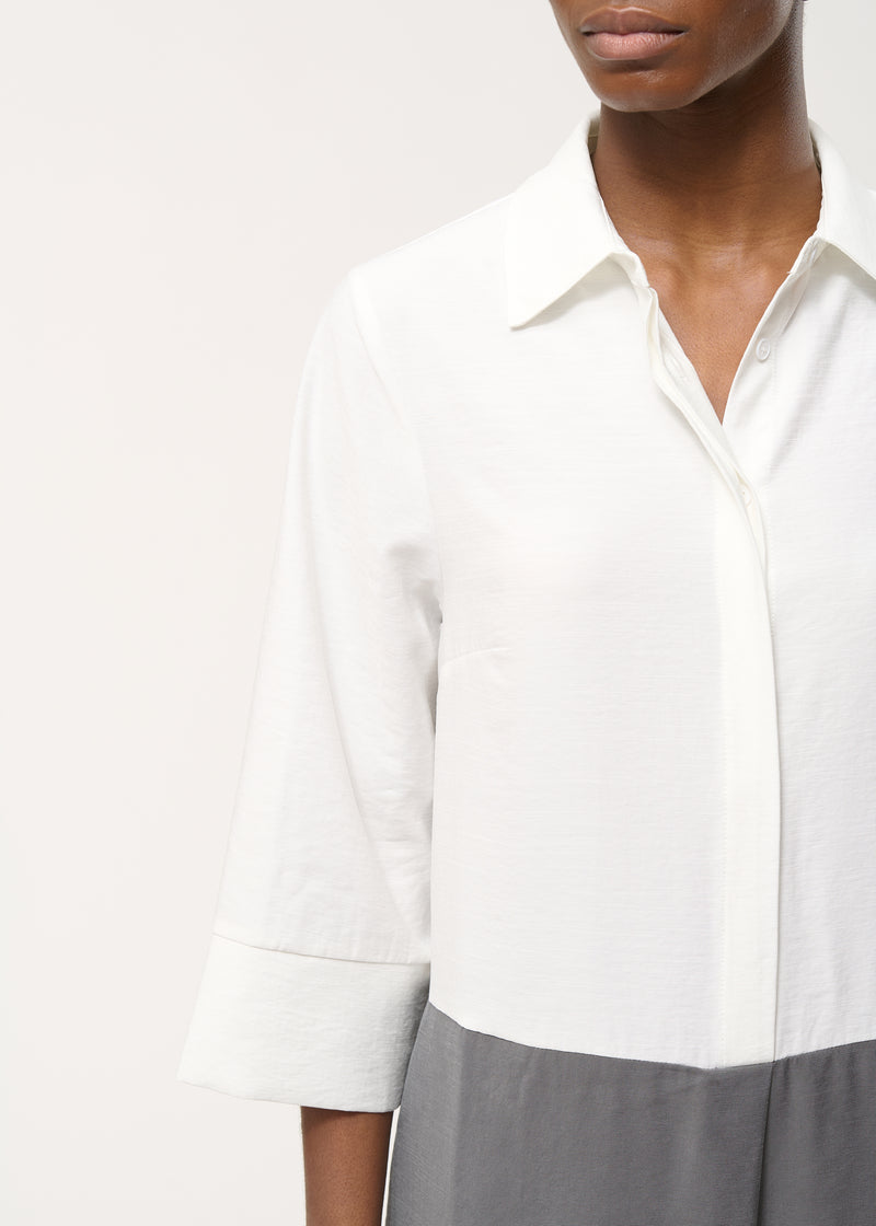 Combinaison bicolore oversize - BLANC/ANTHRACITE#couleur_BLANC/ANTHRACITE