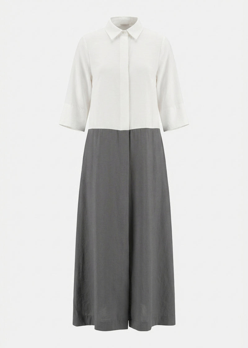 Combinaison bicolore oversize - BLANC/ANTHRACITE#couleur_BLANC/ANTHRACITE
