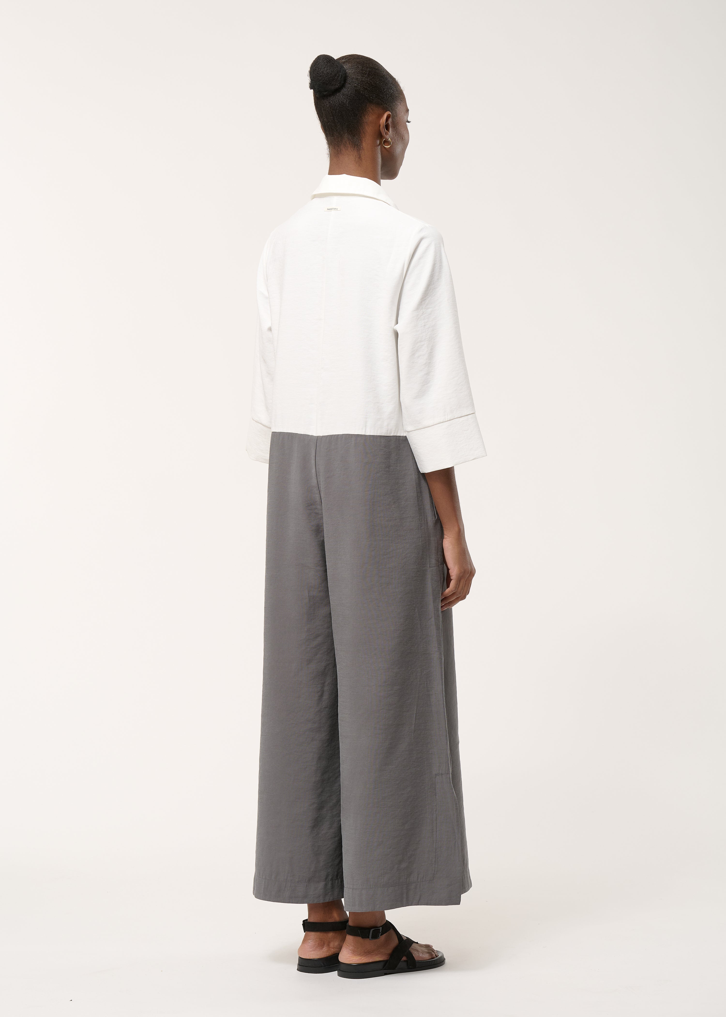 Combinaison bicolore oversize - BLANC/ANTHRACITE#couleur_BLANC/ANTHRACITE