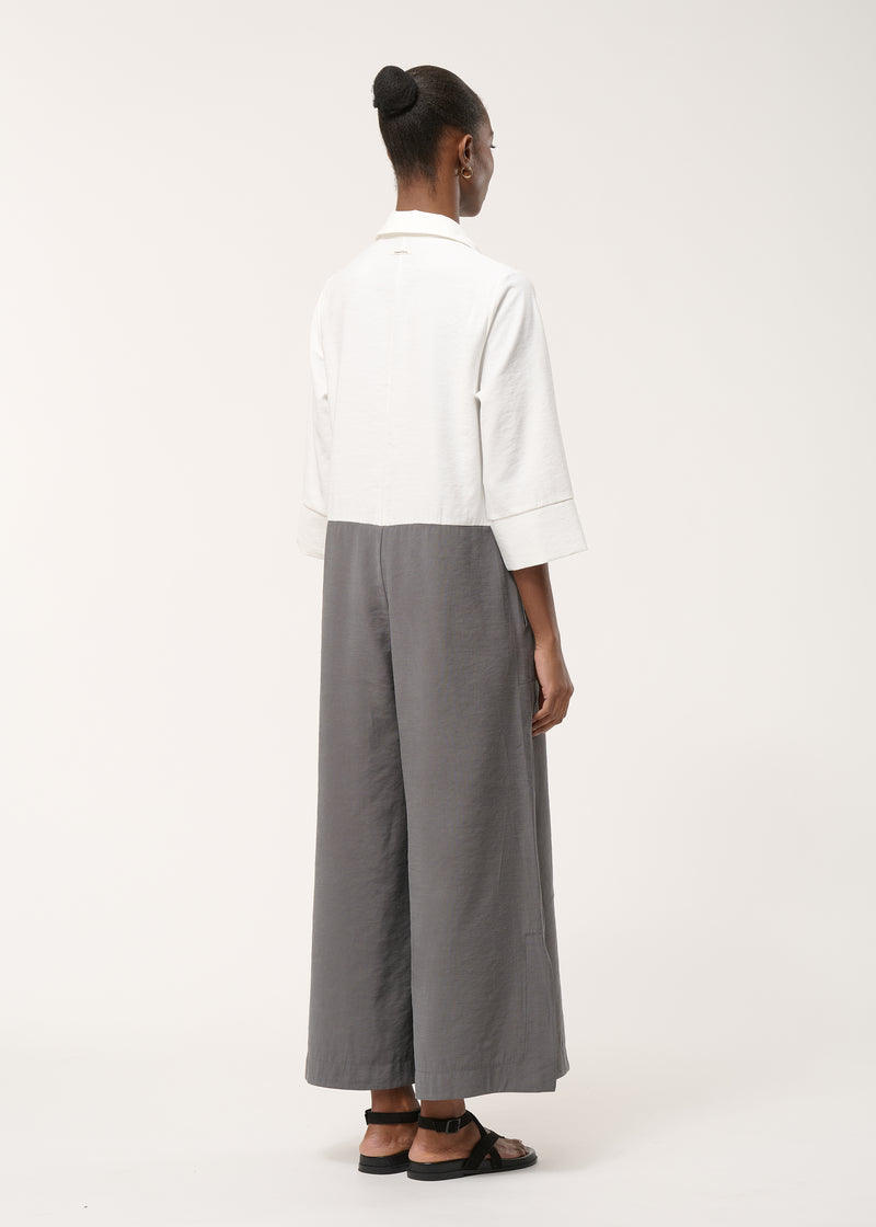 Combinaison bicolore oversize - BLANC/ANTHRACITE#couleur_BLANC/ANTHRACITE