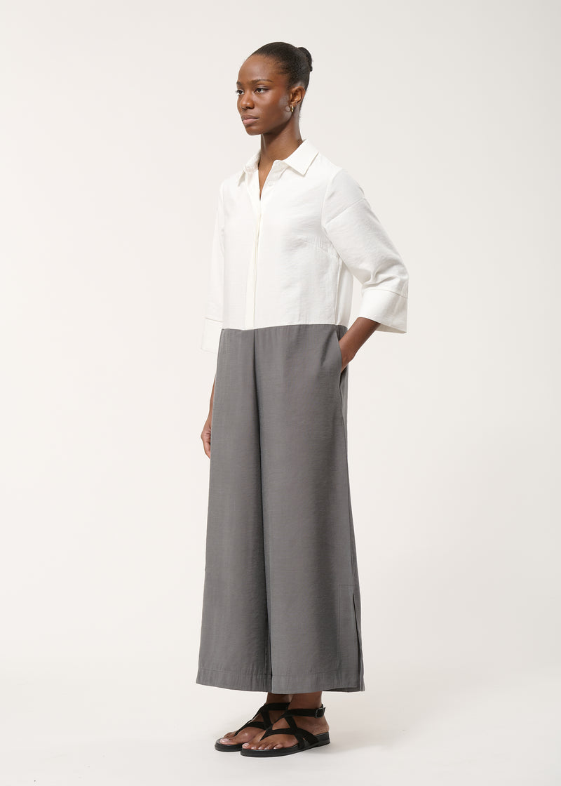 Combinaison bicolore oversize - BLANC/ANTHRACITE#couleur_BLANC/ANTHRACITE