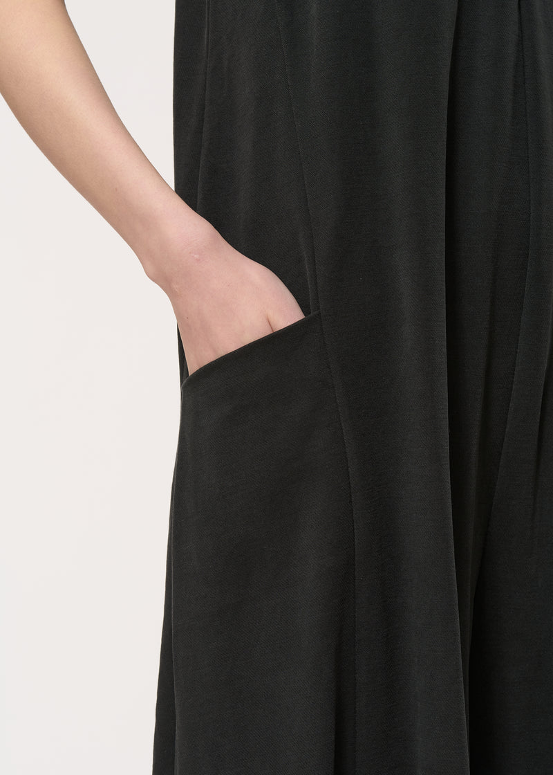 Combinaison noire oversize en jersey fluide - NOIR#couleur_NOIR