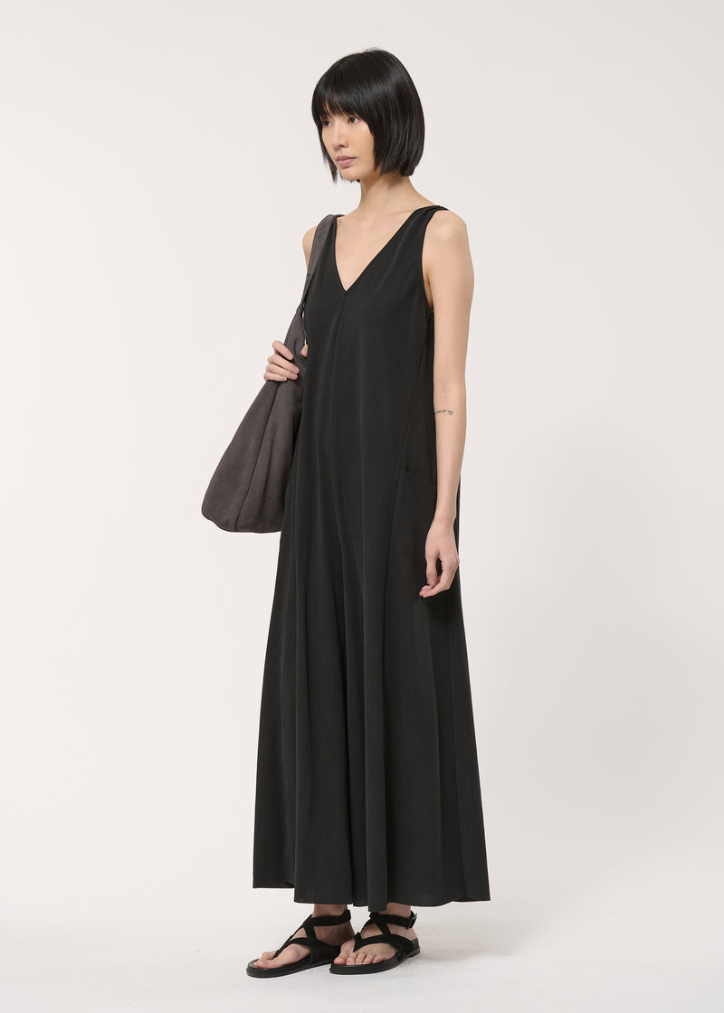 Combinaison noire oversize en jersey fluide - NOIR#couleur_NOIR