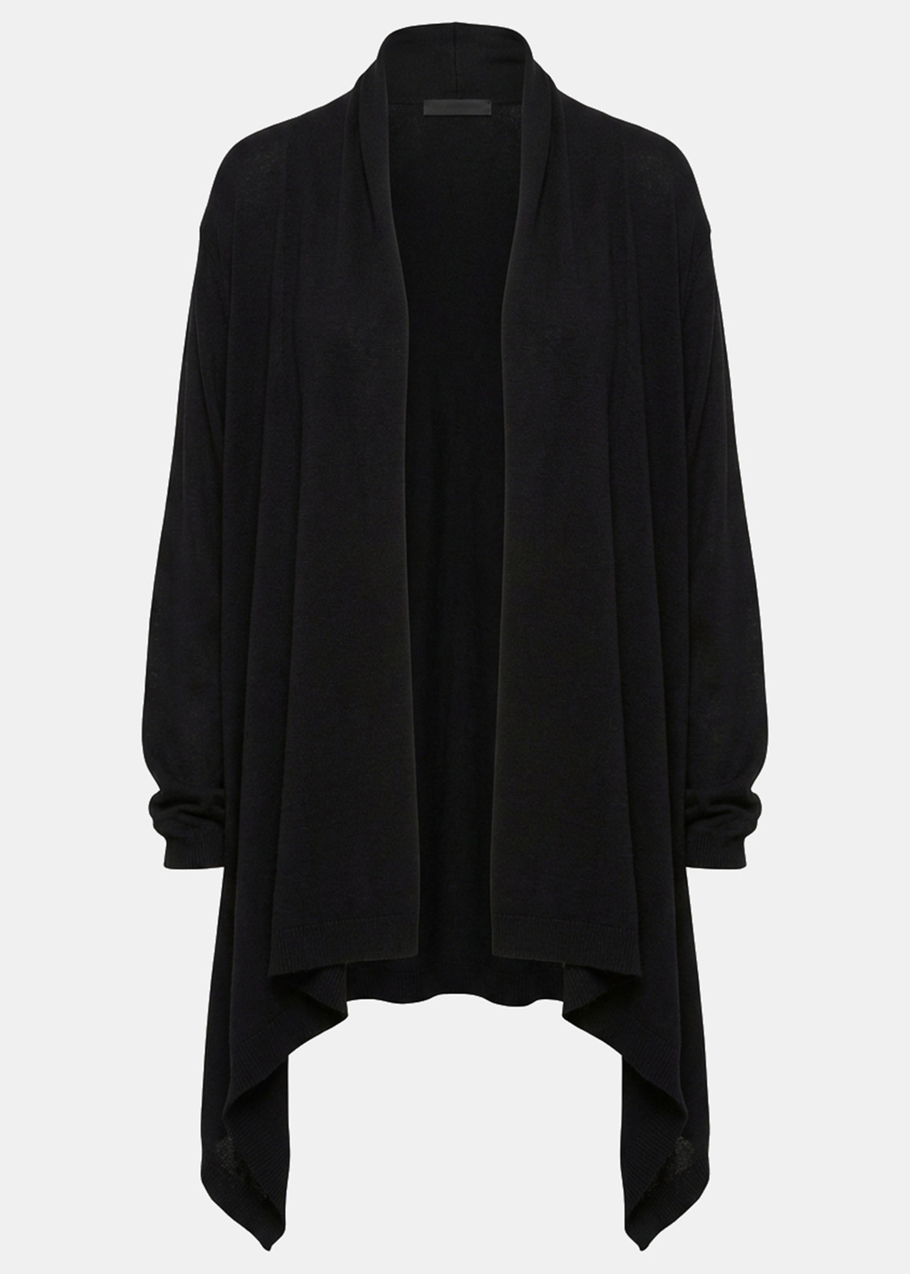 Cardigan noir oversize col châle - NOIR#couleur_NOIR