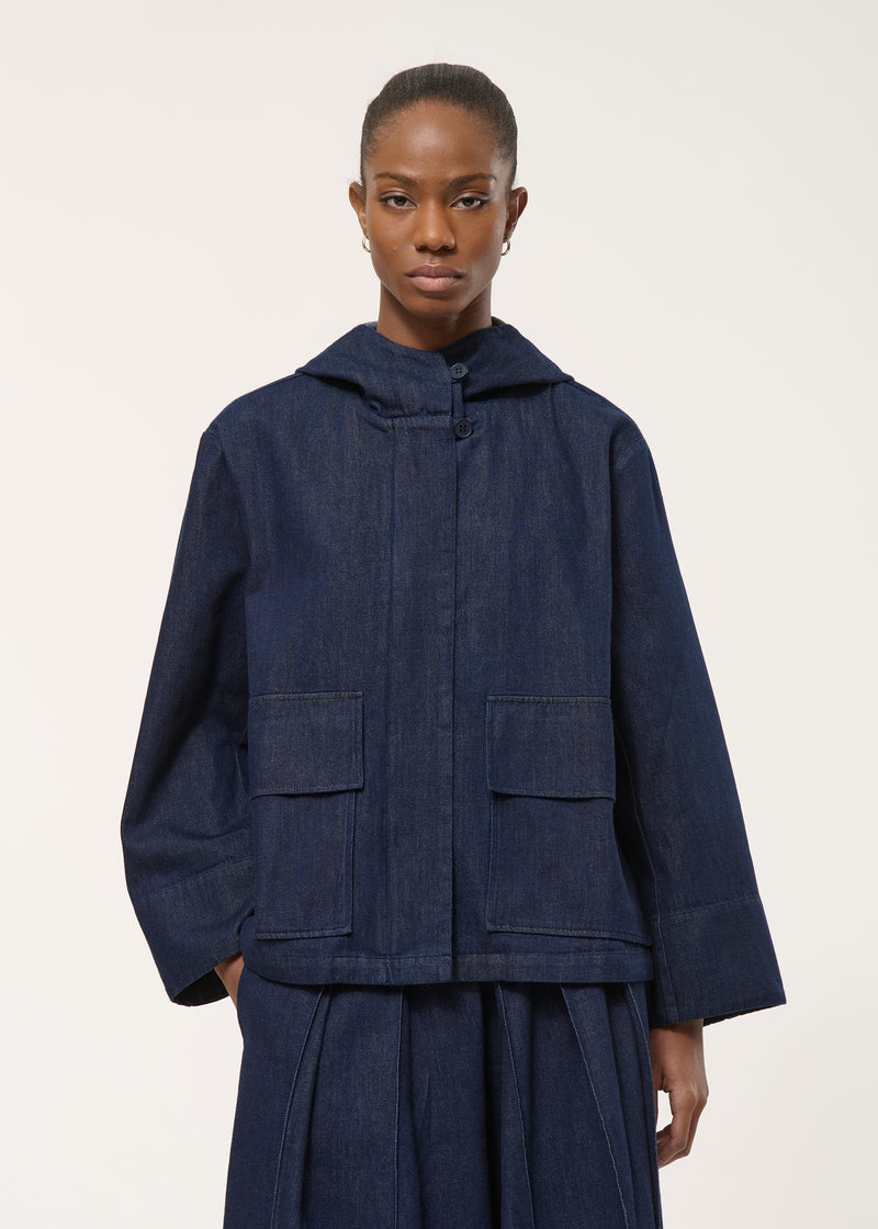 Veste oversize en denim - BLEU DENIM#couleur_BLEU DENIM