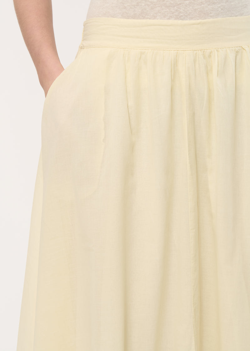 Jupe midi évasée jaune pâle - COLZA#couleur_COLZA