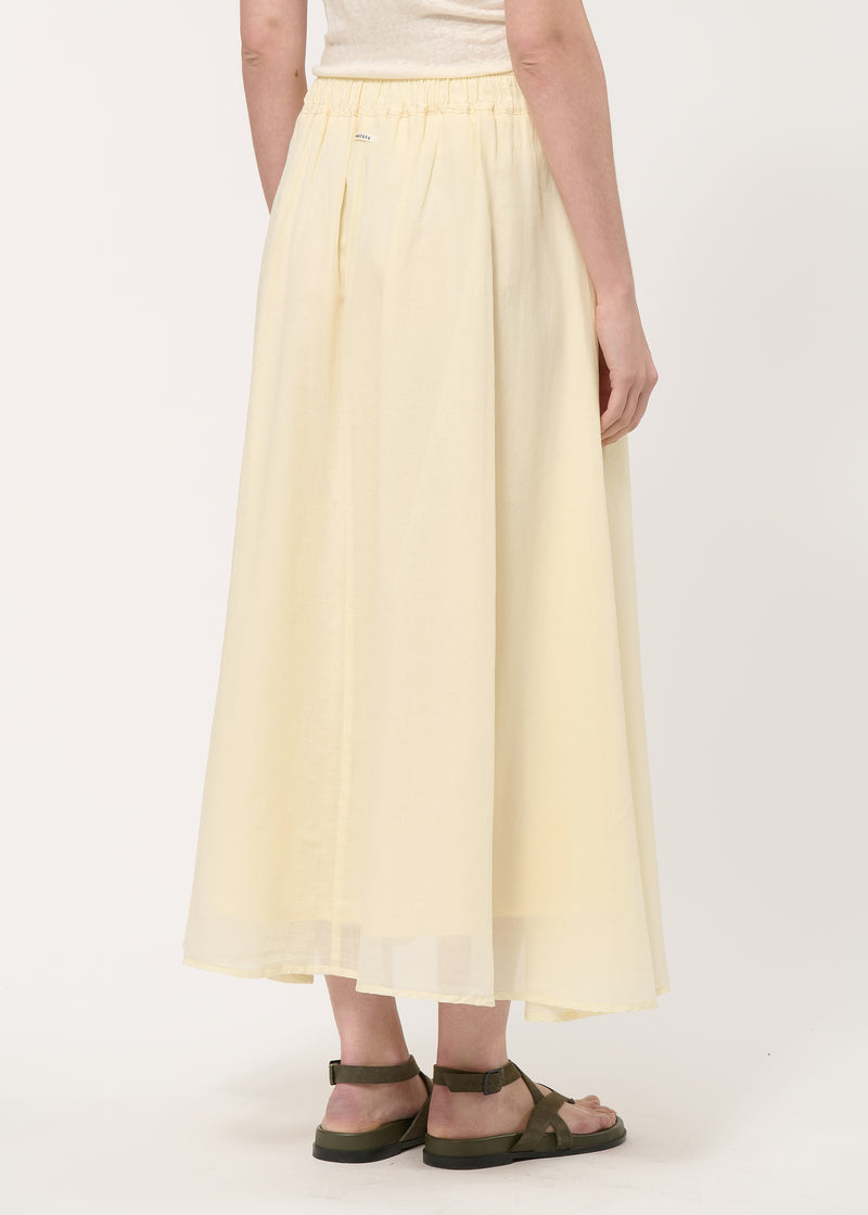 Jupe midi évasée jaune pâle - COLZA#couleur_COLZA