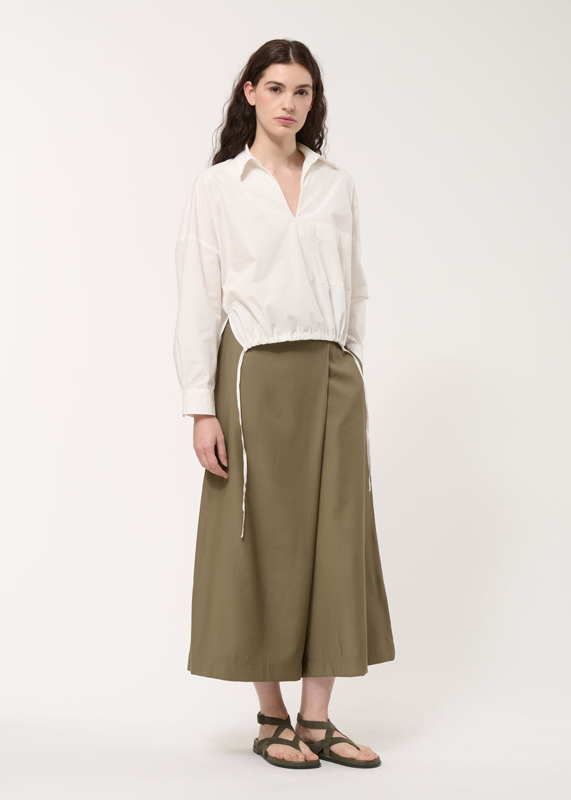 Pantalon kaki fluide croisé - KAKI#couleur_KAKI