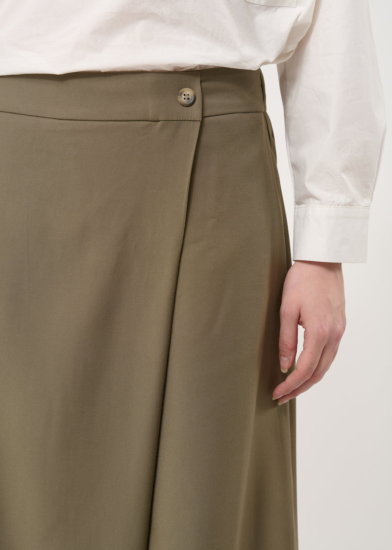 Pantalon kaki fluide croisé - KAKI#couleur_KAKI