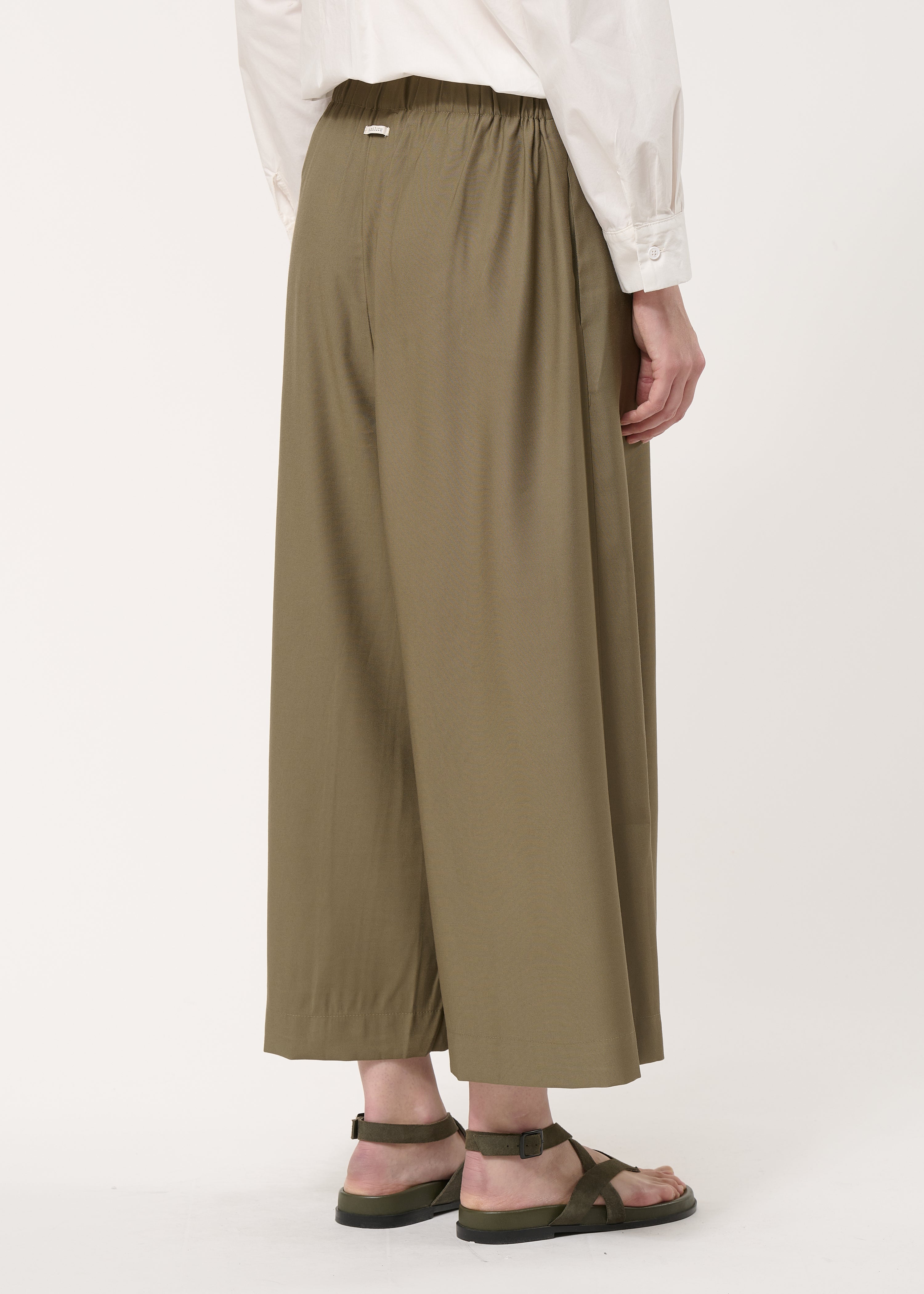 Pantalon kaki fluide croisé - KAKI#couleur_KAKI