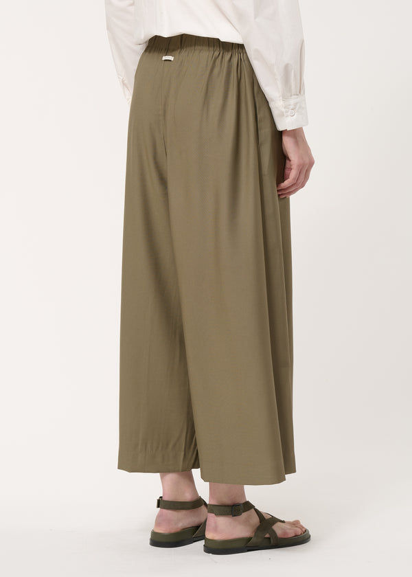Pantalon kaki fluide croisé - KAKI#couleur_KAKI