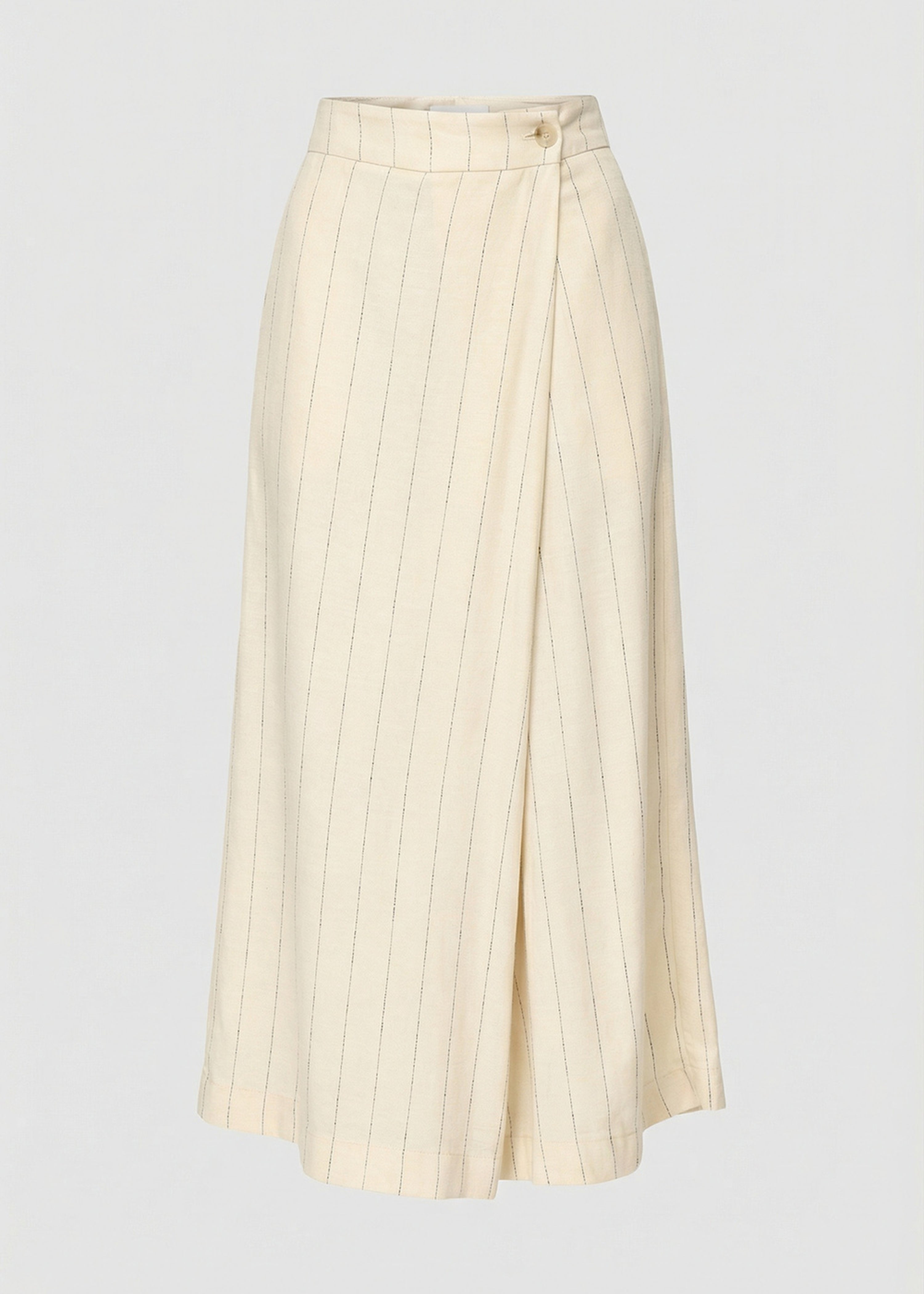 Pantalon écru croisé rayé - NATUREL#couleur_NATUREL