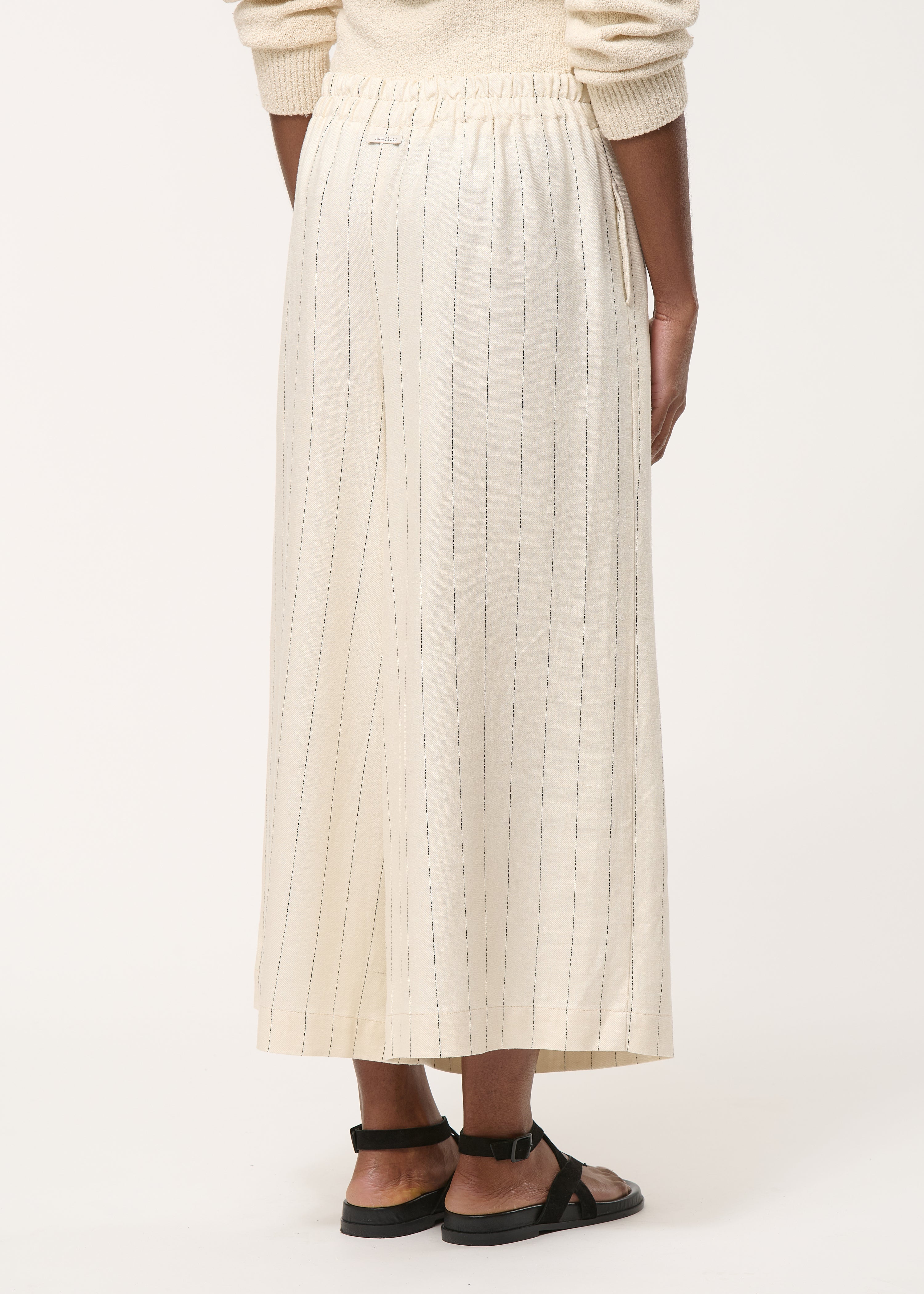 Pantalon écru croisé rayé - NATUREL#couleur_NATUREL