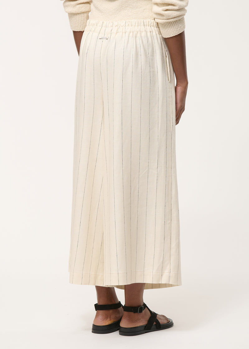 Pantalon écru croisé rayé - NATUREL#couleur_NATUREL