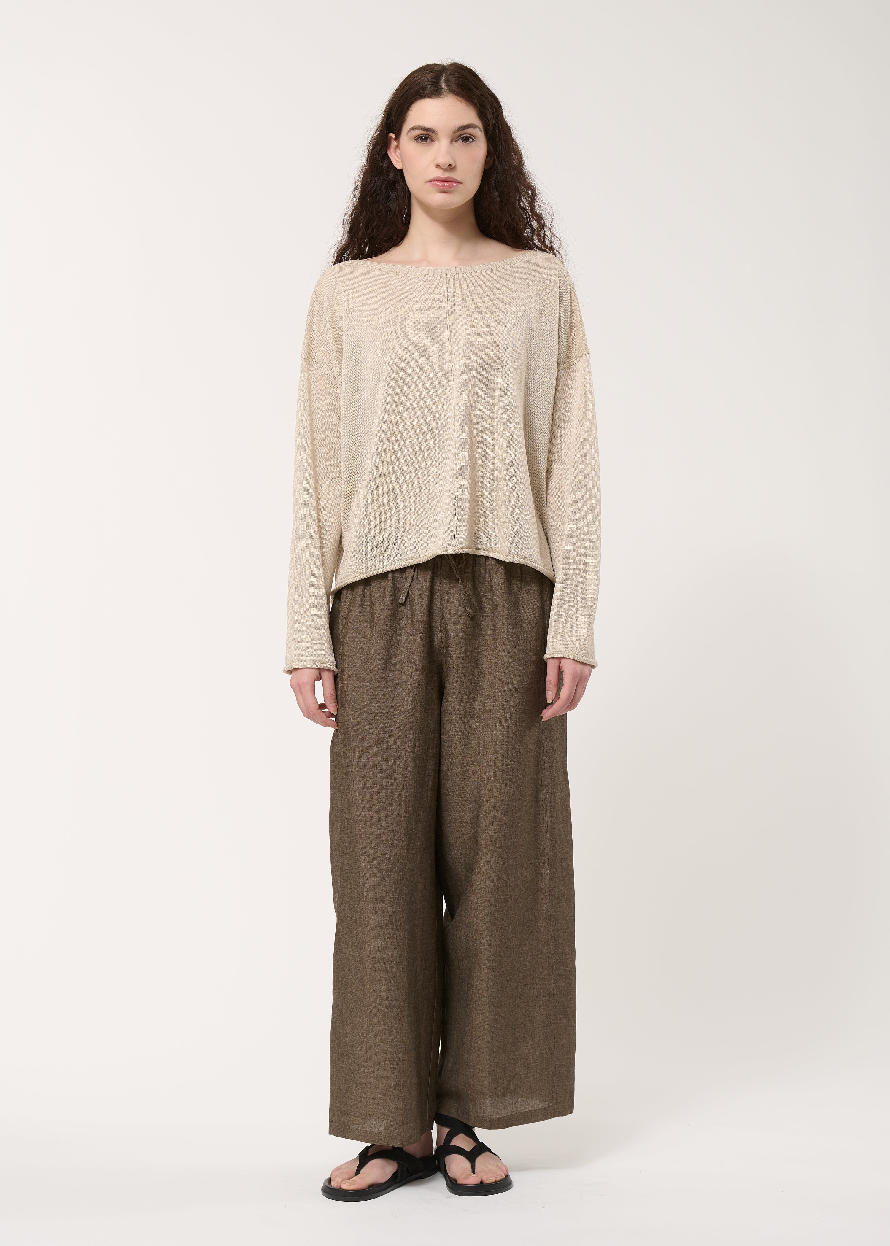 Pantalon barrel marron - MOKA#couleur_MOKA