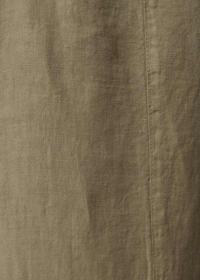 Pantalon kaki 7/8ème en lin - ARMY#couleur_ARMY