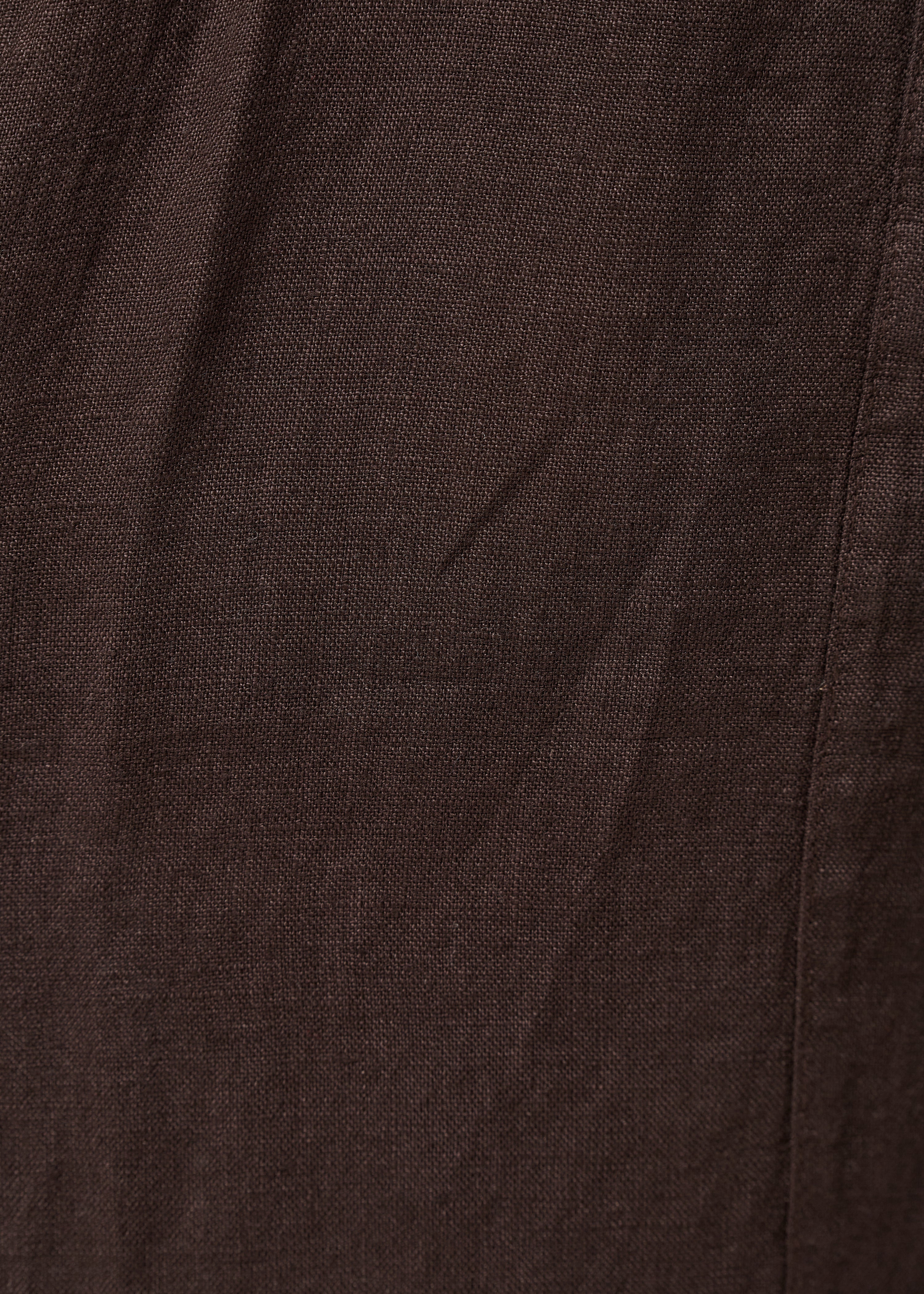 Pantalon marron 7/8ème en lin - CHOCOLAT#couleur_CHOCOLAT
