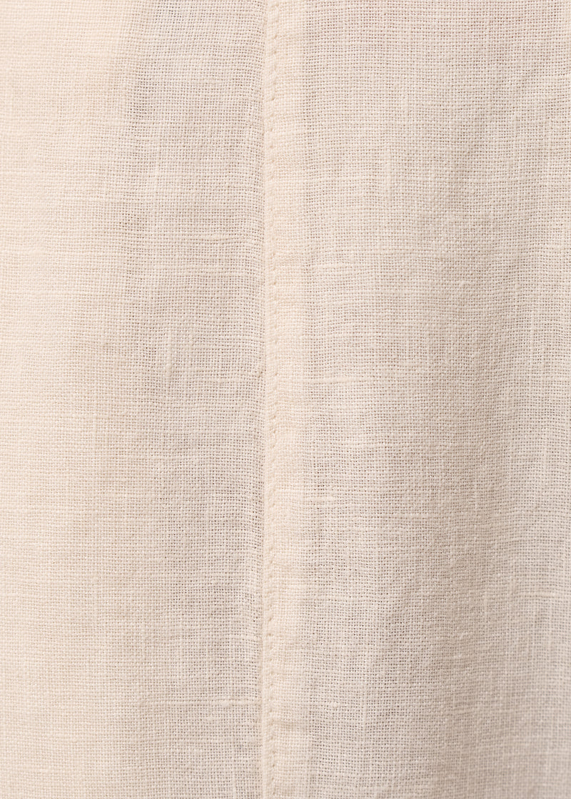 Pantalon écru 7/8ème en lin - NATUREL#couleur_NATUREL