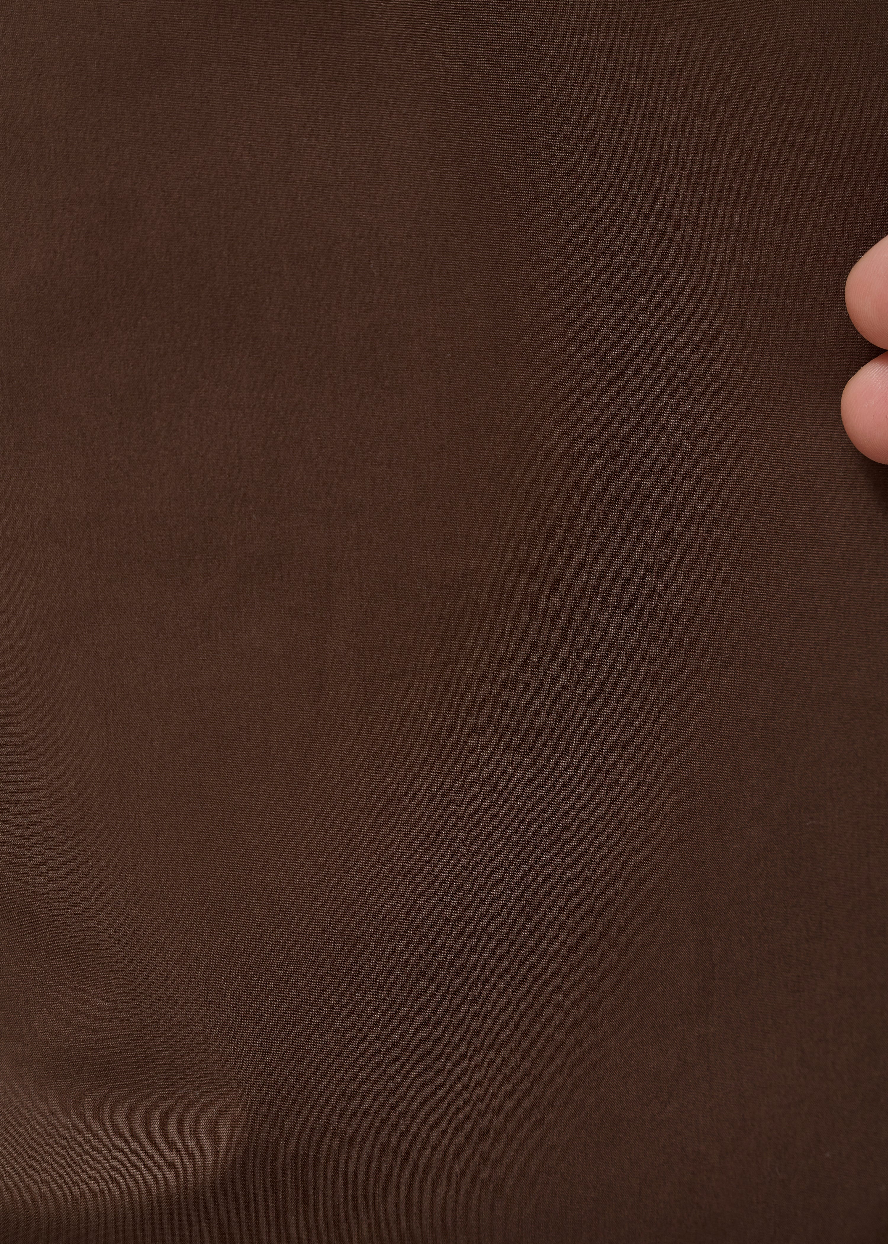 Pantalon 7/8ème marron en popeline de coton - CHOCOLAT#couleur_CHOCOLAT