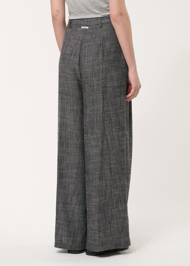 Pantalon large gris taille haute - CHARBON#couleur_CHARBON
