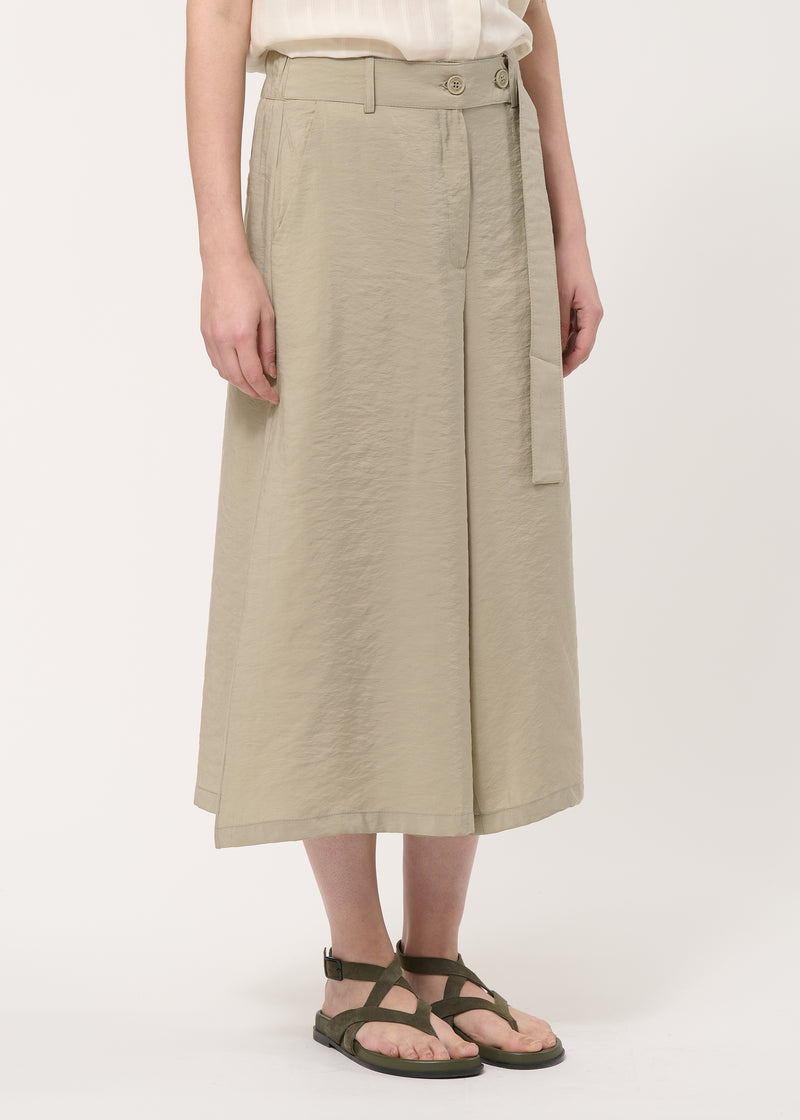 Pantalon large taupe en modal gaufré - ARMY#couleur_ARMY