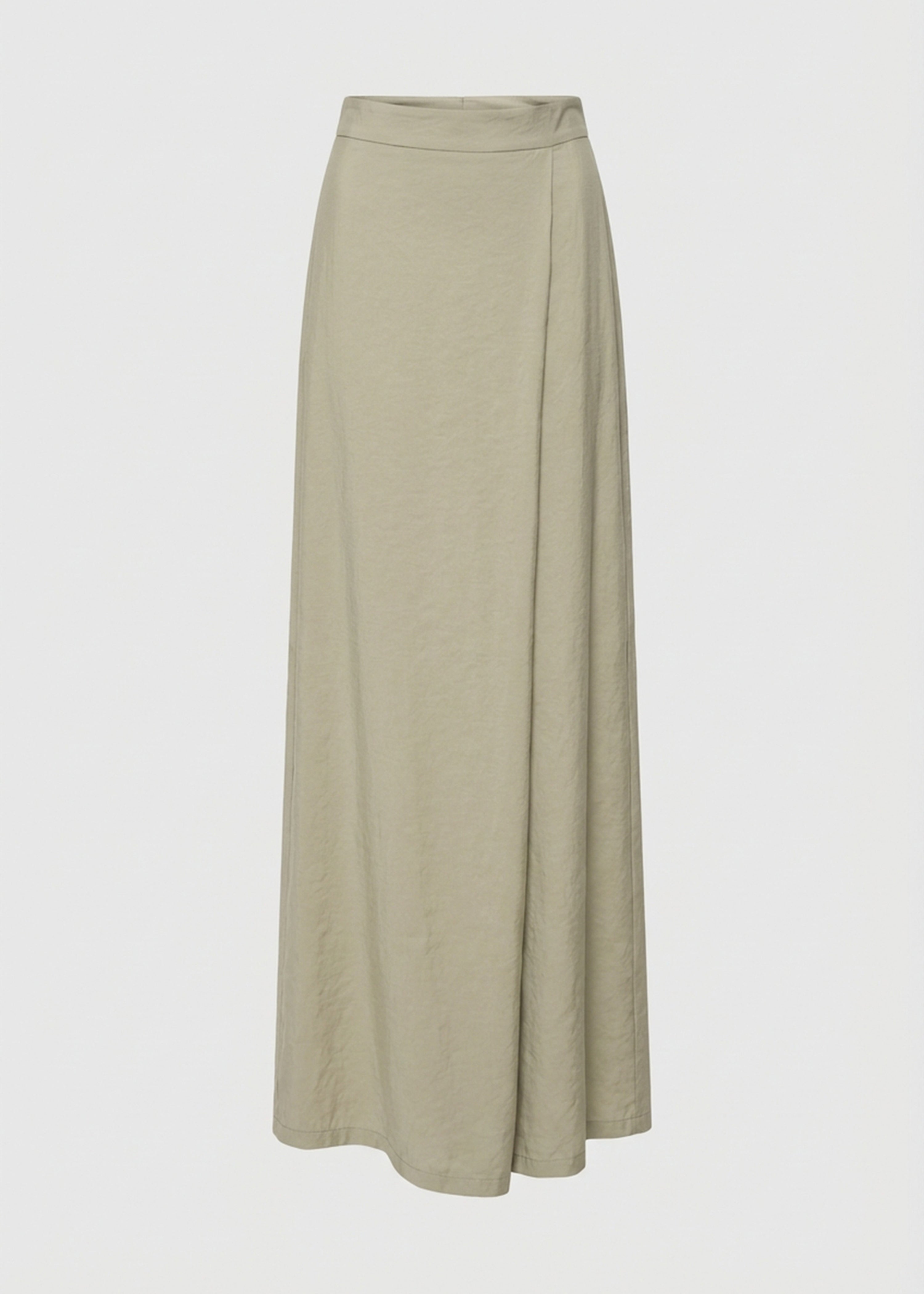 Pantalon long croisé taupe en modal gaufré - ARMY#couleur_ARMY