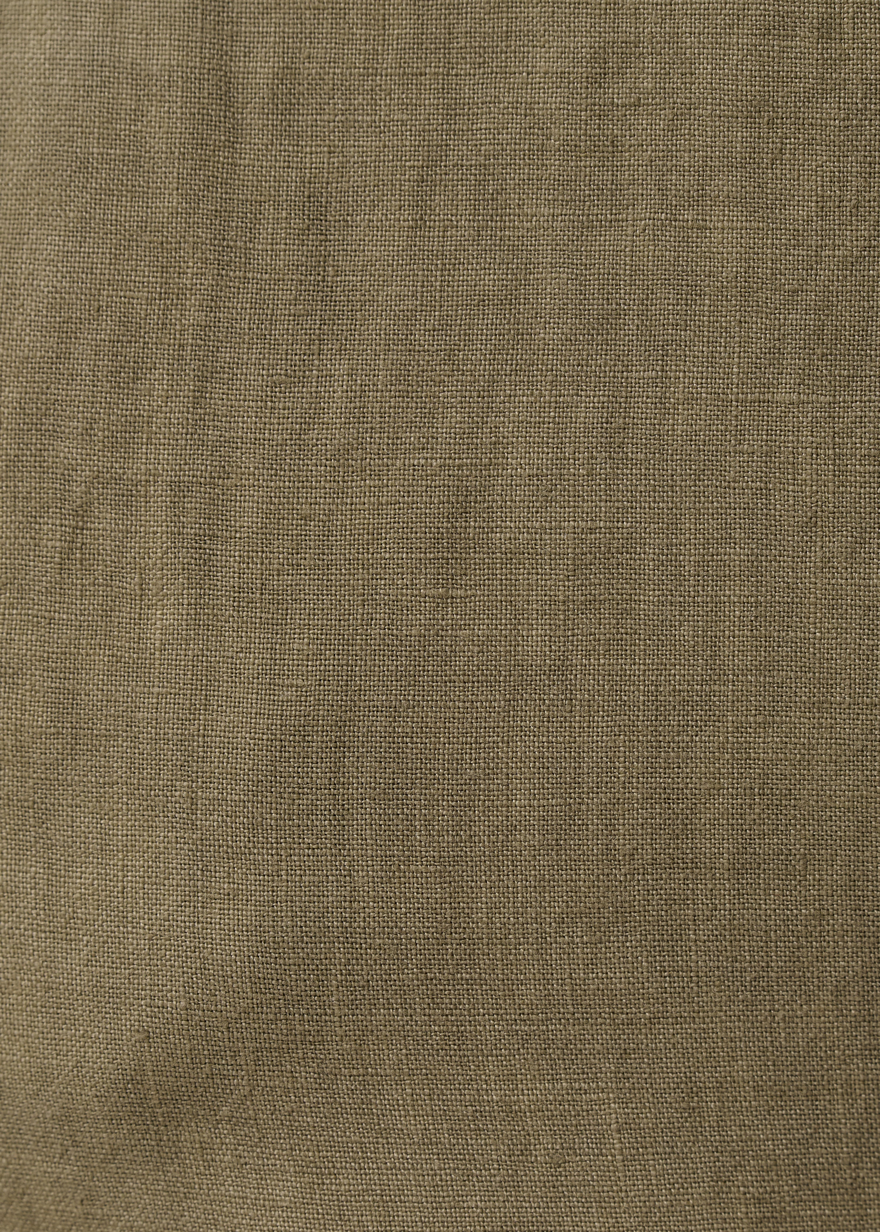 Pantalon cropped taupe en lin - ARMY#couleur_ARMY