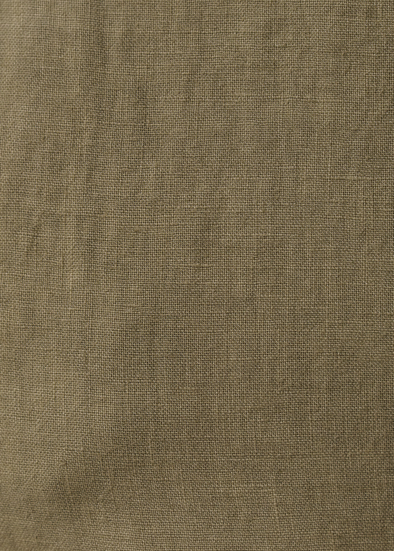 Pantalon cropped taupe en lin - ARMY#couleur_ARMY