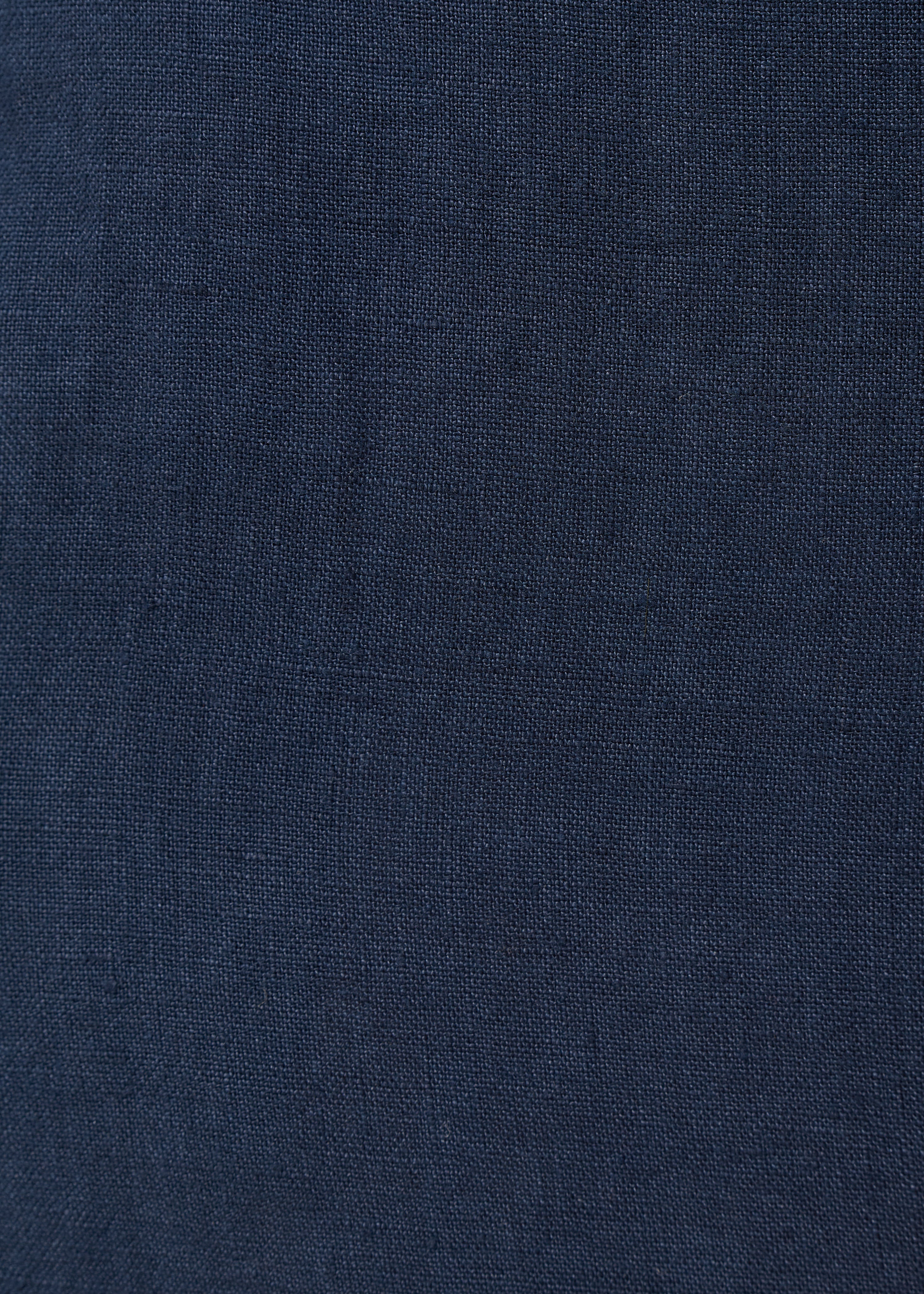 Pantalon cropped bleu en lin - NAVY#couleur_NAVY