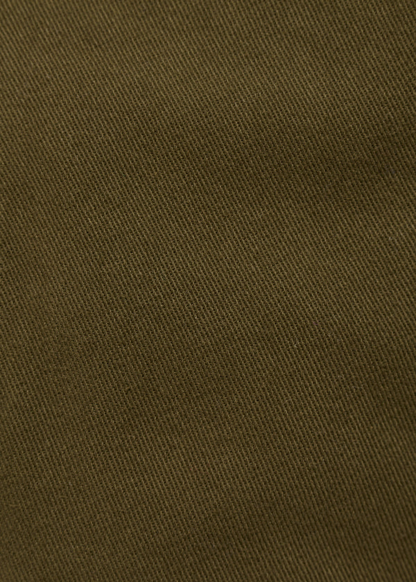 Pantalon large vert en coton taille haute - MILITAIRE#couleur_MILITAIRE