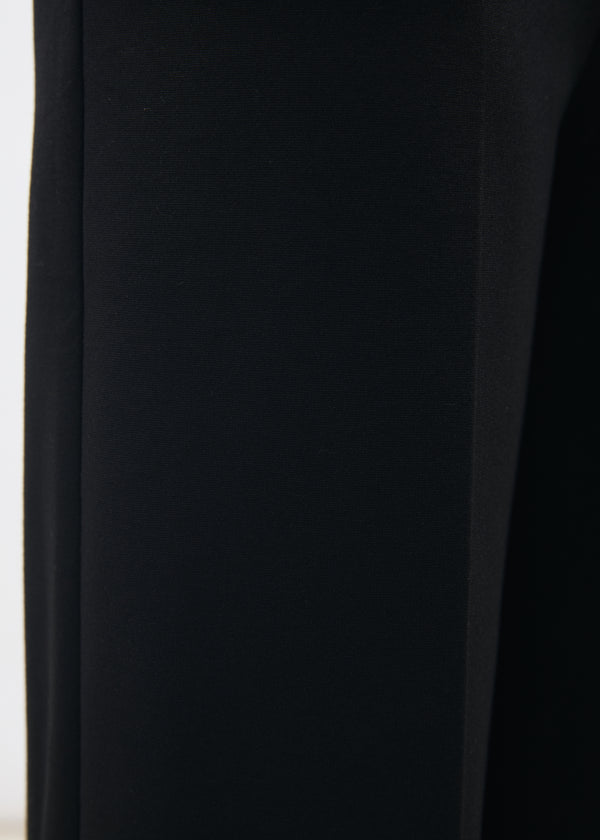 Pantalon large 7/8ème noir en milano - NOIR#couleur_NOIR