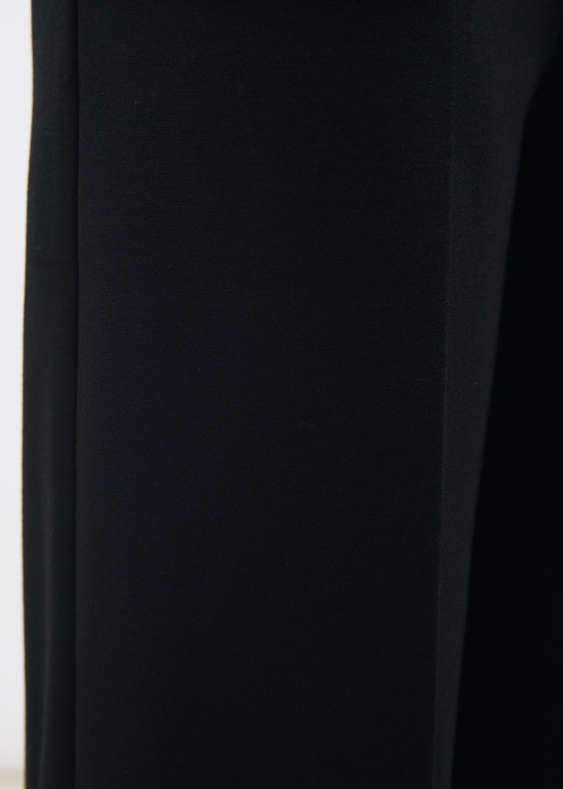 Pantalon large 7/8ème noir en milano - NOIR#couleur_NOIR