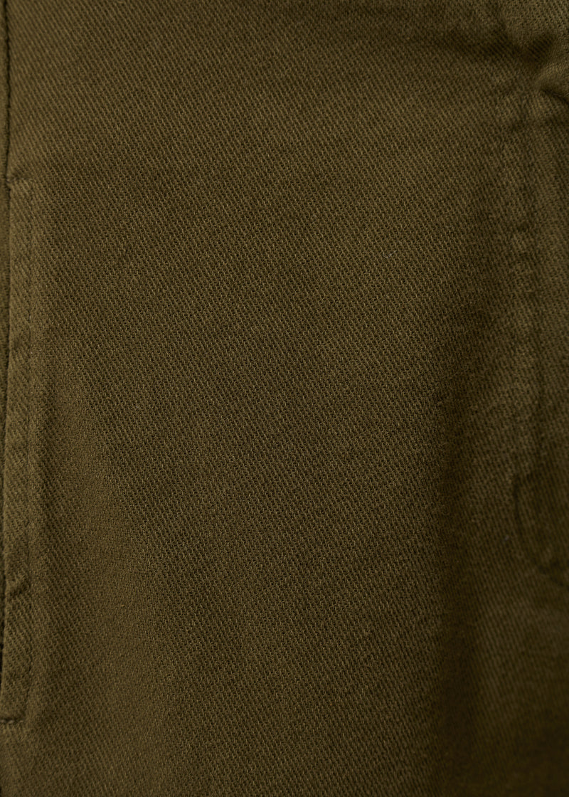 Pantalon barrel vert en coton taille haute - MILITAIRE#couleur_MILITAIRE