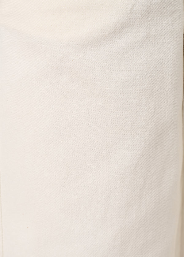 Pantalon barrel écru en coton taille haute - NATUREL#couleur_NATUREL