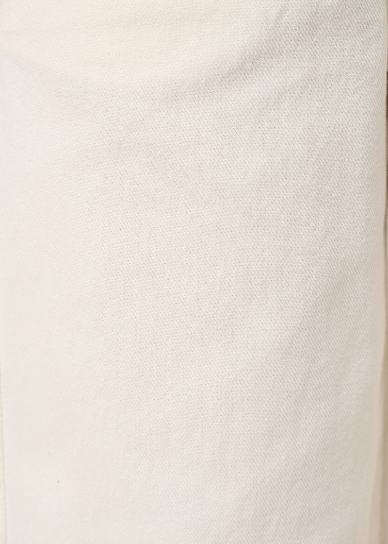 Pantalon barrel écru en coton taille haute - NATUREL#couleur_NATUREL