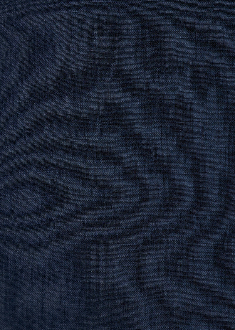 Pantalon jupe culotte bleu foncé en lin - NAVY#couleur_NAVY