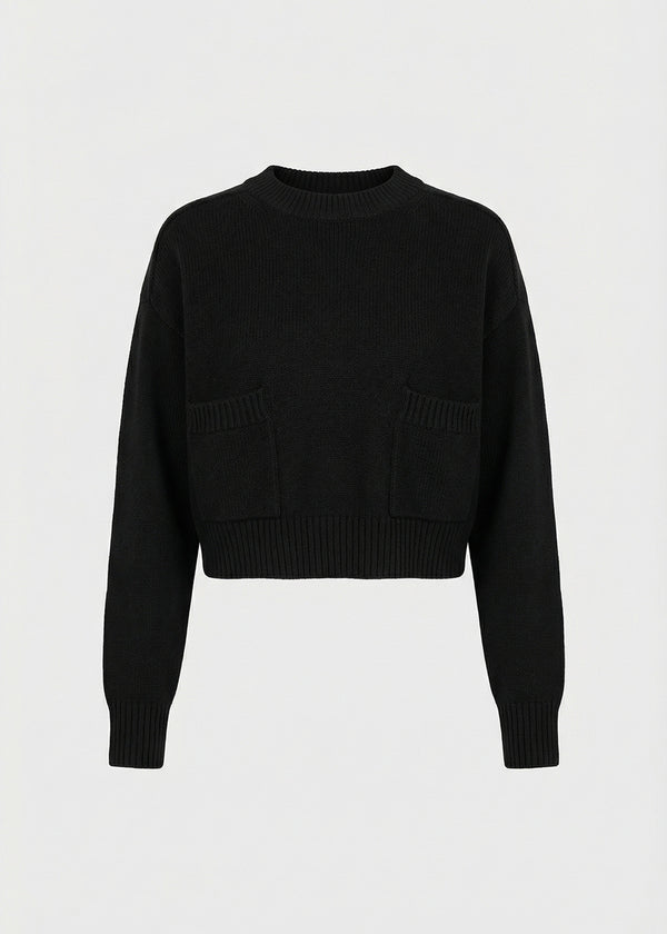 Pull ample bleu en maille bouclette - NAVY#couleur_NAVY