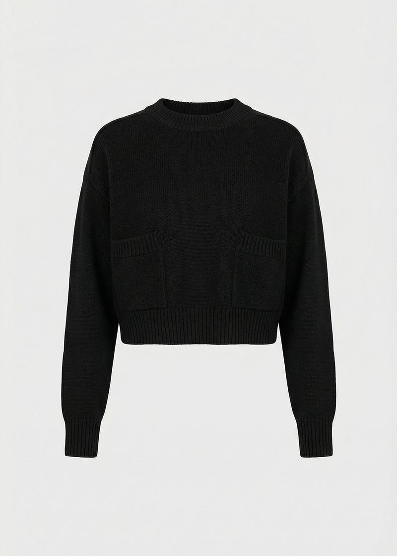 Pull ample bleu en maille bouclette - NAVY#couleur_NAVY