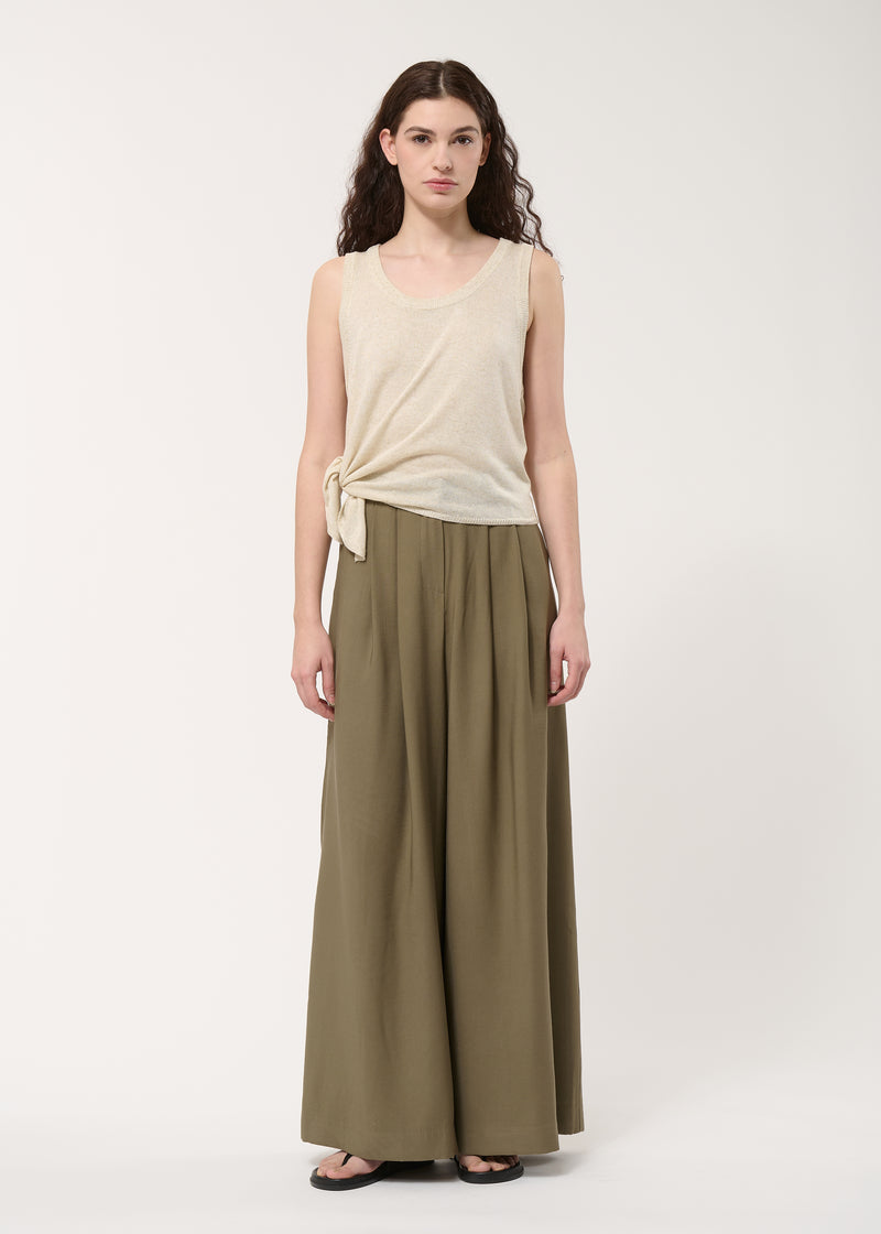 Débardeur beige asymétrique en maille - NATUREL#couleur_NATUREL