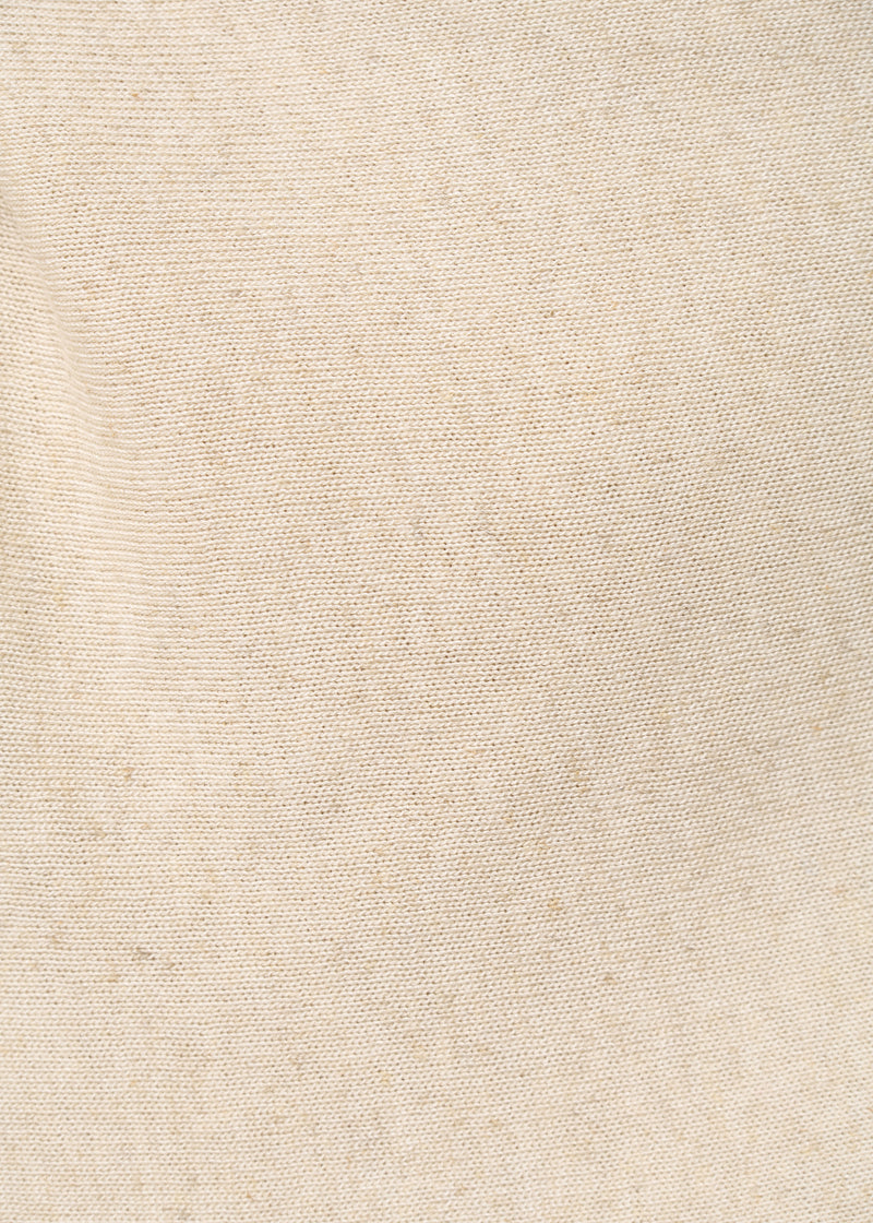 Pull beige en maille fluide avec foulard - NATUREL#couleur_NATUREL