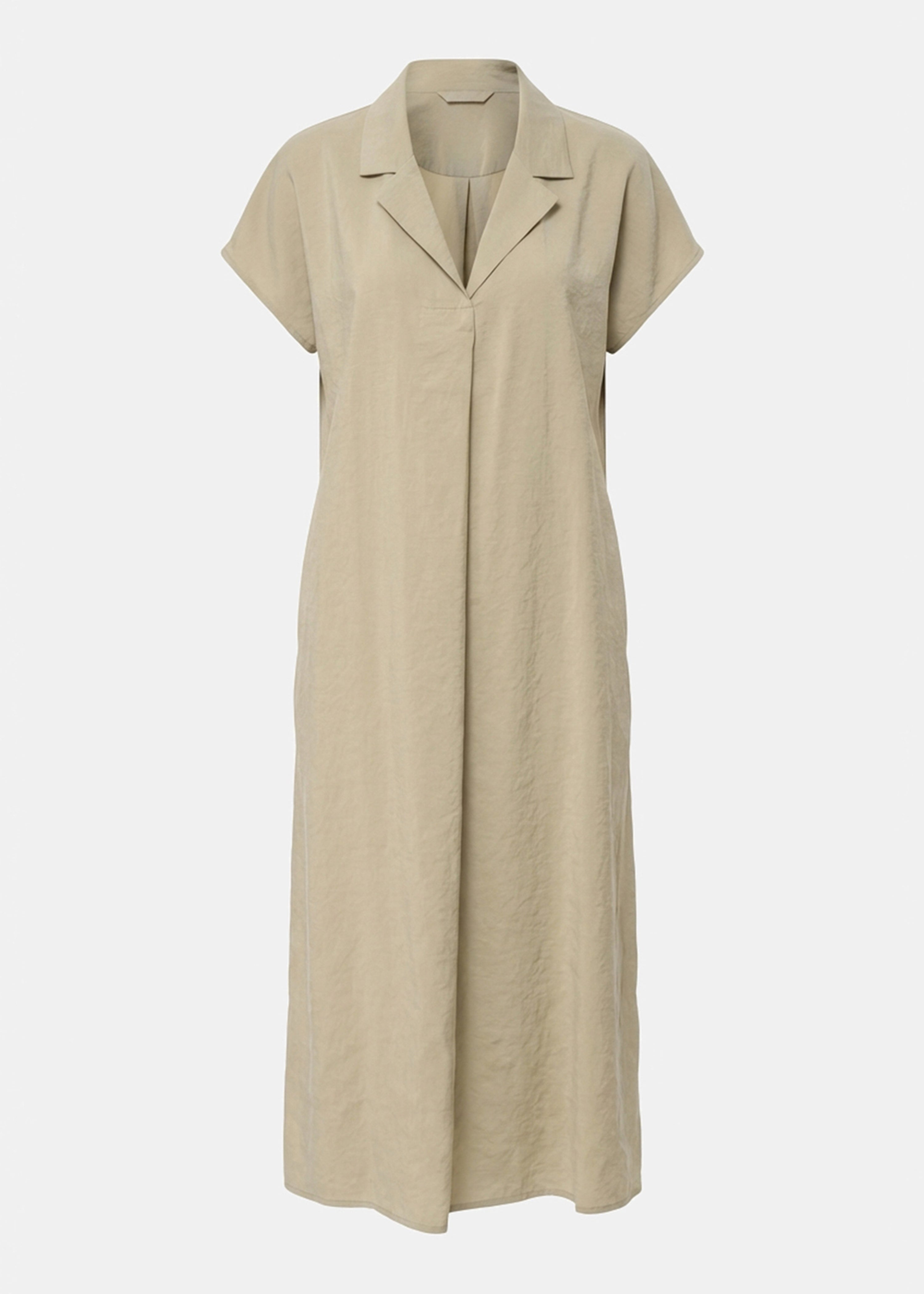 Robe droite taupe en modal gaufré - ARMY#couleur_ARMY